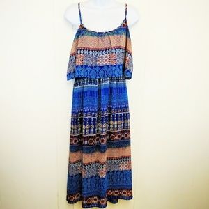 WAYF Blue Boho Maxi Dress Size Large